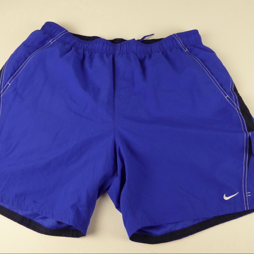 Nike Swim Trunks Mesh Brief Cargo Shorts NWT Blue